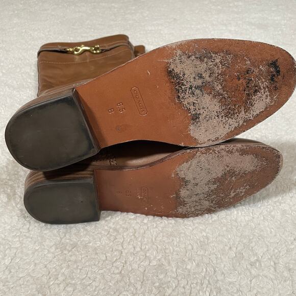 Coach Laguna Riding Boots Leather Knee High Equestrian Brown Flat 6.5 - Picture 7 of 9